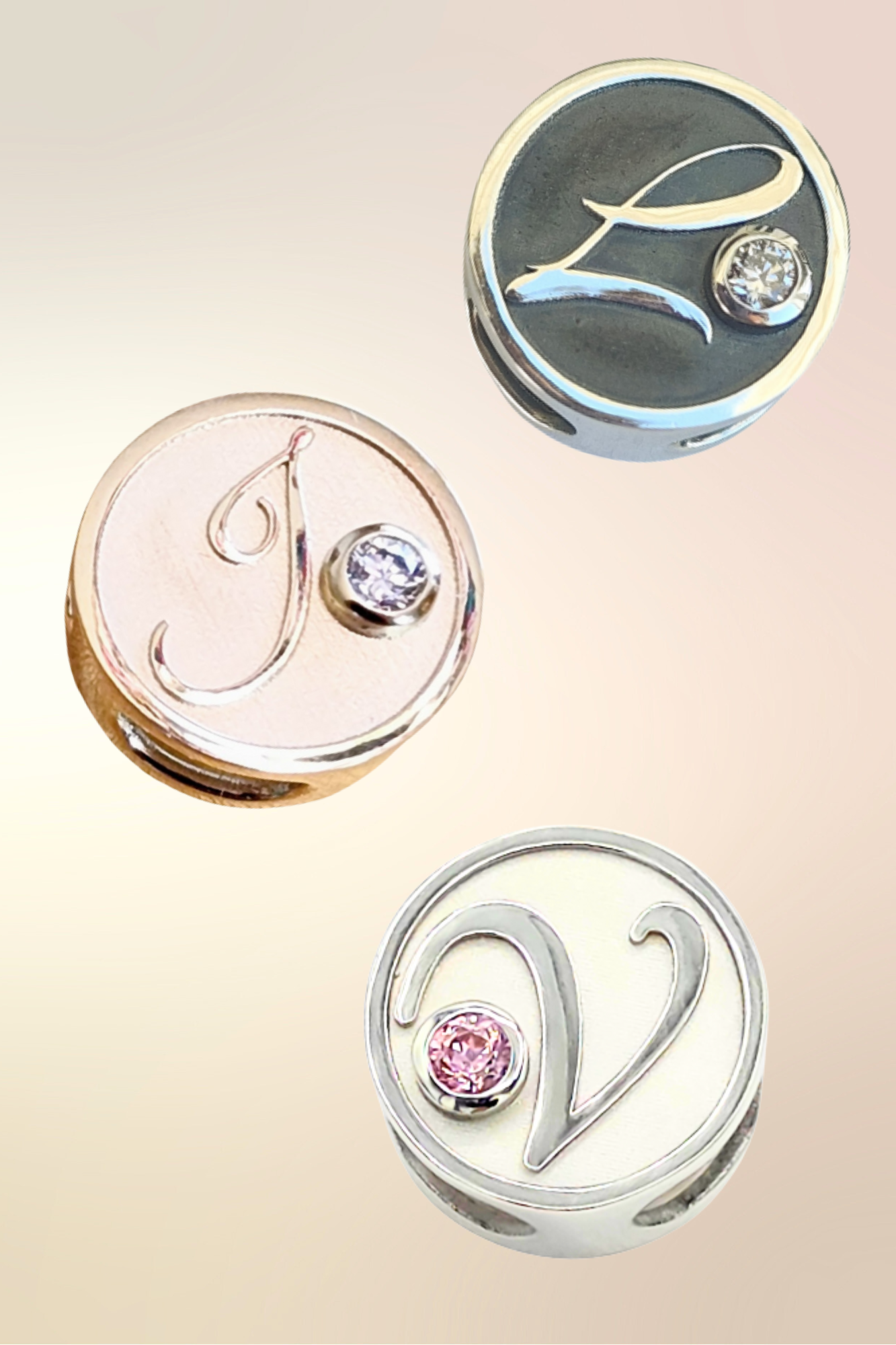 The 14K Gold Signet Charm with Diamond Accent