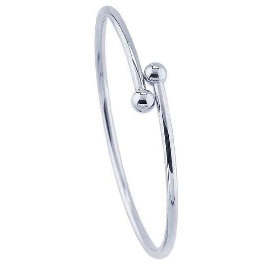 Sterling Silver Bypass Bangle with Screw Ball Ends