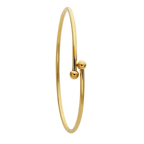14K Gold Filled Bypass Bangle with Removable Screw Ball Ends